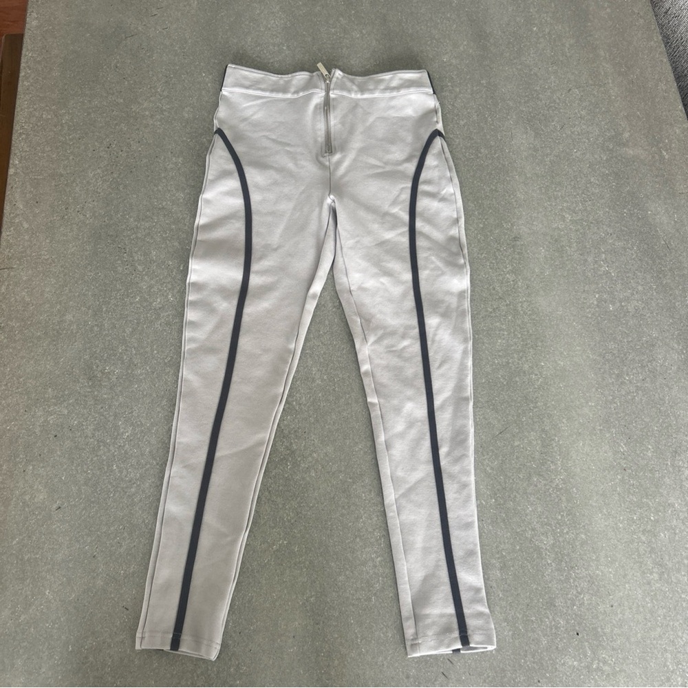 Gray ponte Leggings with Black Accents